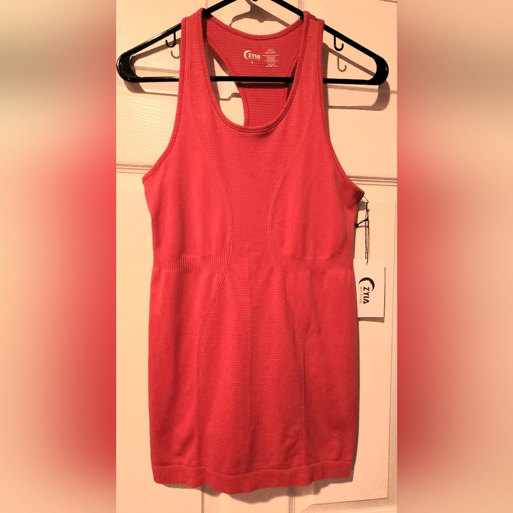 Zyia Active Red Copper Charged Tank Top Size Small